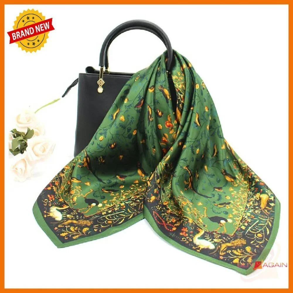100% Mulberry Silk Square Scarf 25.6